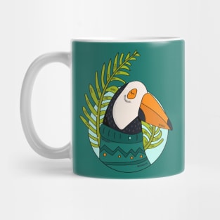 Cute Christmas Arctic Puffin Bird Illustration // Festive Animal Cartoon Mug